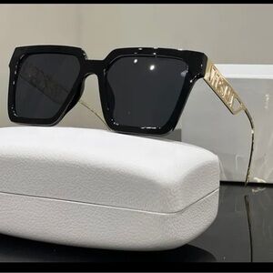 Luxury Women's Sunglasses in Black with Gold Detail